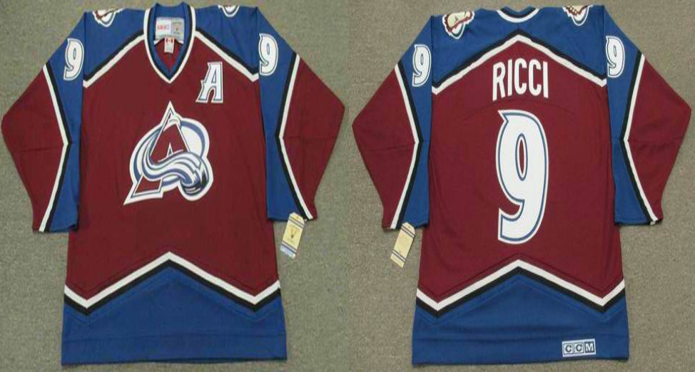 2019 Men Colorado Avalanche #9 Ricci Red CCM NHL jerseys